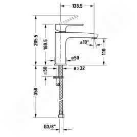 Duravit B.1 - Mitigeur de lavabo, chrome B11020002010