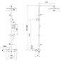 Cersanit City - Set de douche avec thermostat, 25x25 cm, chrome S951-341