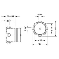 Duravit Accessoires - Corps de base pour mitigeur encastré GK0900001000
