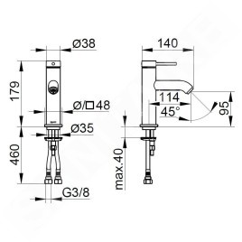 Keuco IXMO - Mitigeur de lavabo, chrome 59502012100