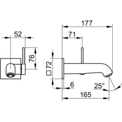 Keuco IXMO - Mitigeur de lavabo encastré, chrome 59516010202