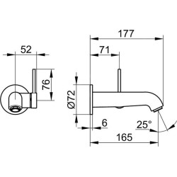 Keuco IXMO - Mitigeur de lavabo encastré, noir mat 59516370201