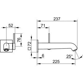 Keuco IXMO - Mitigeur de lavabo encastré, noir mat 59516371202