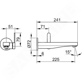 Keuco IXMO - Mitigeur de lavabo encastré, noir mat 59516371301