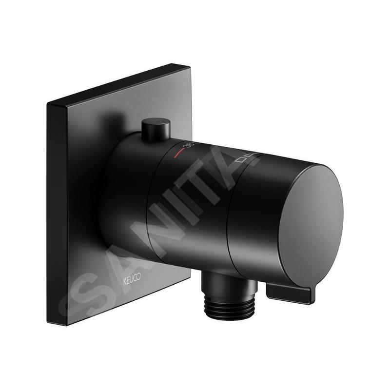 Keuco IXMO - Mitigeur thermostatique encastré, avec raccordement de douche, noir mat 59554370002