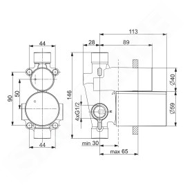 Hansa Vario - Corps d’encastrement pour mitigeur 50000900