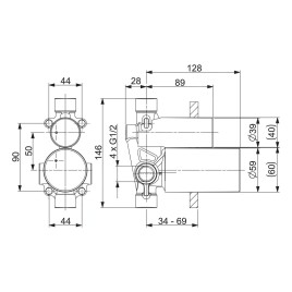 Hansa Vario - Corps d’encastrement pour mitigeur 50010900
