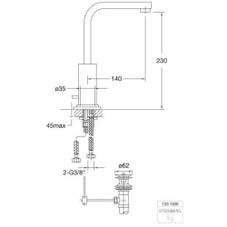 Steinberg 120 - Mitigeur de lavabo avec vidage, chrome 120 1500