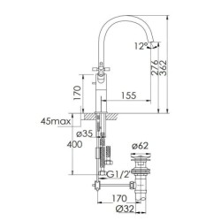 Steinberg 250 - Mitigeur de lavabo avec vidage, chrome 250 1550