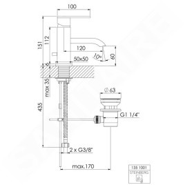 Steinberg 135 - Mitigeur de lavabo avec vidage, noir mat 135 1001 S