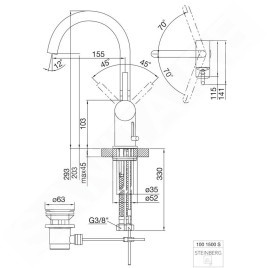 Steinberg 100 - Mitigeur de lavabo avec vidage, or rose 100 1500 RG