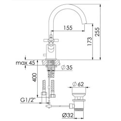 Steinberg 250 - Mitigeur de lavabo avec vidage, or rose 250 1500 RG