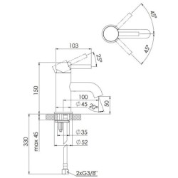 Steinberg 100 - Mitigeur de lavabo, chrome 100 1010