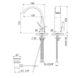 Steinberg 280 - Mitigeur de lavabo avec vidage, chrome 280 1000