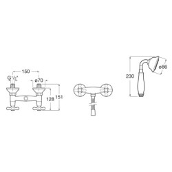 Roca Carmen - Ensemble de douche avec mitigeur, 1 jet, chrome A5A204BC00