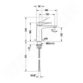 Duravit Tulum - Mitigeur d'évier, FreshStart, chrome TU1021002010