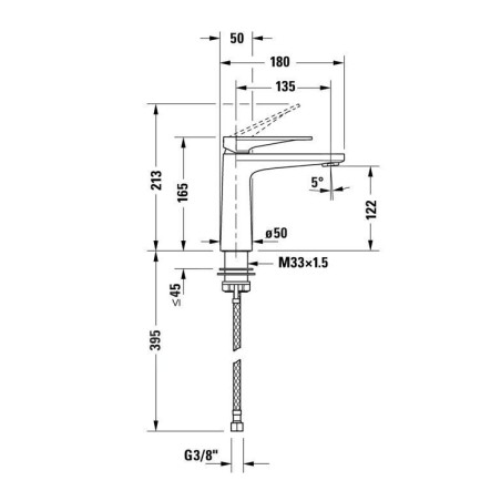 Duravit Tulum - Mitigeur de lavabo, chrome TU1020002010