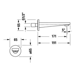 Duravit Tulum - bec déverseur pour baignoire, noir mat TU5240010046