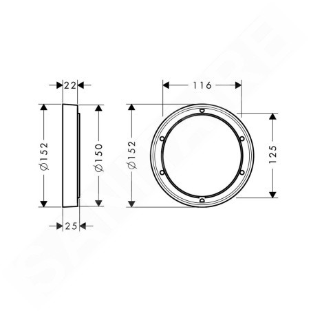 Hansgrohe Accessoires - Rosace de rallongement diamètre 150 mm, bronze brossé 13597140