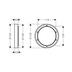 Hansgrohe Accessoires - Rosace de rallongement diamètre 150 mm, chrome noir brossé 13597340