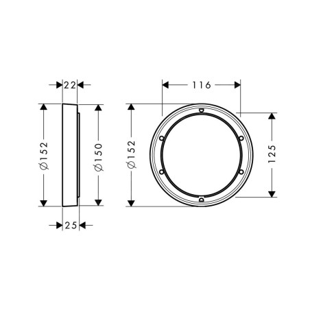 Hansgrohe Accessoires - Rosace de rallongement diamètre 150 mm, chrome noir brossé 13597340