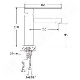 Steinberg 160 - Mitigeur de lavabo, nickel brossé 160 1010 BN