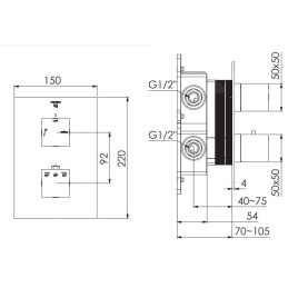 Steinberg 160 - Mitigeur thermostatique encastré pour 2 sorties, rose gold 160 4133 3 RG
