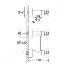 Steinberg 250 - Mitigeur de douche, nickel brossé 250 1200 BN