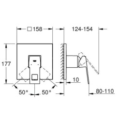 Grohe Eurocube - Mitigeur de douche encastré, supersteel 24061DC0