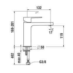 Laufen Neja - Mitigeur de lavabo, chrome H3115110041201