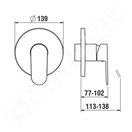 Laufen Neja - Mitigeur de douche encastré, chrome H3315160040001
