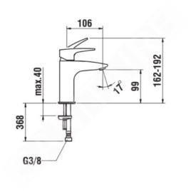 Laufen Laurin - Mitigeur de lavabo Eco+, noir mat HF500702428000