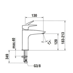 Laufen Laurin - Mitigeur de lavabo Eco+, noir mat HF500704428000