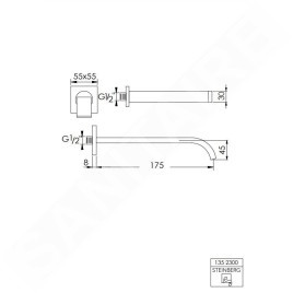 Steinberg 135 - Bec bain déverseur, chrome 135 2300