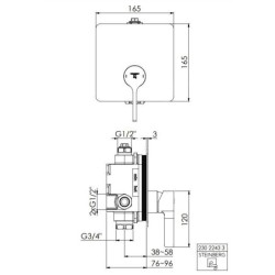 Steinberg 230 - Mitigeur de douche encastré, chrome 230 2243 3