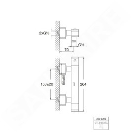 Steinberg 230 - Mitigeur thermostatique de douche, chrome 230 3200
