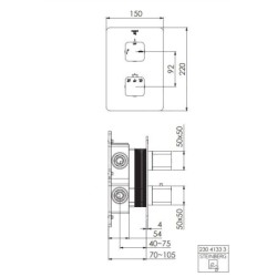 Steinberg 230 - Mitigeur thermostatique encastré pour 2 sorties, chrome 230 4133 3