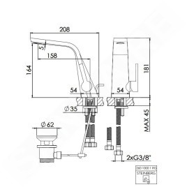 Steinberg 260 - Mitigeur de lavabo avec vidage, or rose 260 1000 1 RG
