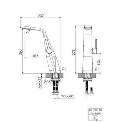 Steinberg 260 - Mitigeur de lavabo, or rose 260 1700 1 RG