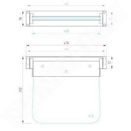 Reming Accessoires en inox - Strapontin rabattable, verre/inox brossé ALT6