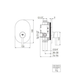 Steinberg 100 - Mitigeur de douche encastré, or rose 100 2243 3 RG