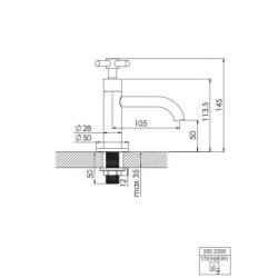 Steinberg 250 - Robinet de lavabo, nickel brossé 250 2500 BN