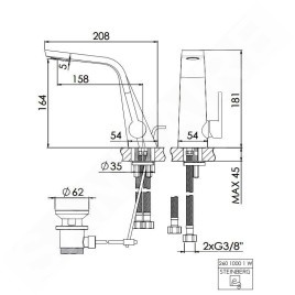 Steinberg 260 - Mitigeur de lavabo avec vidage, blanc mat 260 1000 1 W