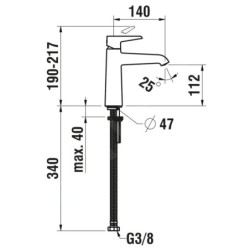 Laufen Pure - Mitigeur de lavabo, Eco+, chrome HF901704100000