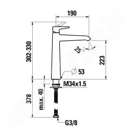 Laufen Pure - Mitigeur de lavabo, Eco+, noir mat HF901714428000