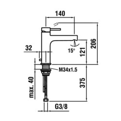 Laufen Twinplus - Mitigeur de lavabo, Eco+, chrome HF905448100000
