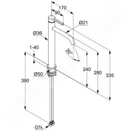 Kludi Nova Fonte - Mitigeur de lavabo, chrome 202980515