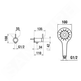 Laufen Twinplus Slim - Mitigeur de douche encastré, avec accessoires, chrome HF505455100000