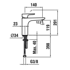 Laufen Cityplus - Mitigeur de lavabo, chrome HF905304100000