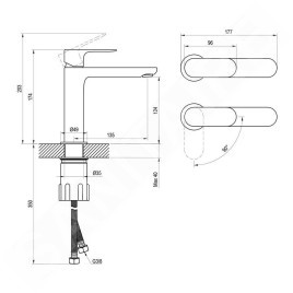 Ravak Eleganta - Mitigeur de lavabo, BeCool, chrome X070409